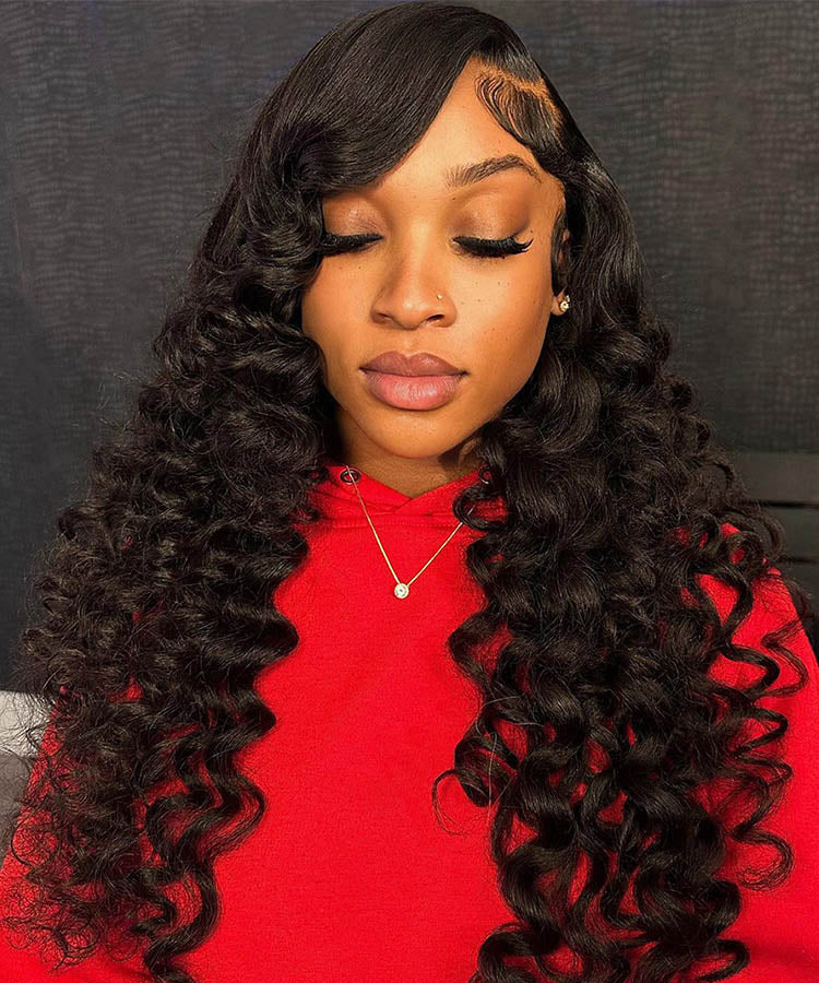 Perismoda Loose Deep Wave Lace Wig 13x6 HD Lace Frontal Wigs Human Hair
